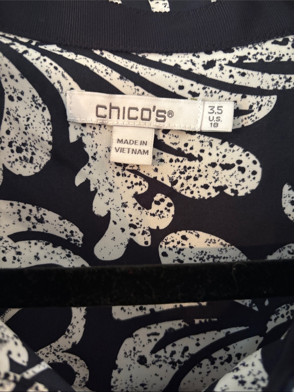 Chico's Black & White Printed Midi Dress - Picture 3 of 4